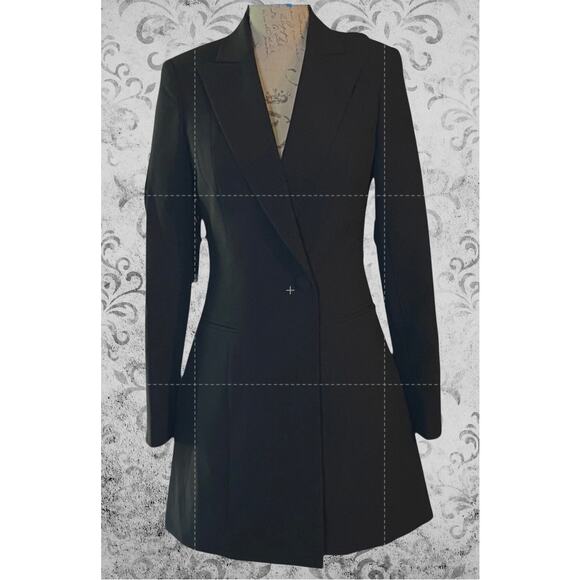 Jay Godfrey Womens 2 Minimalist Black Longline Blazer Career Dress NWT $345 - Picture 2 of 11